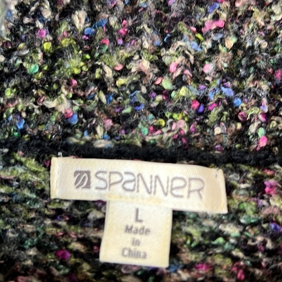 Vintage Spanner Multicolour Slub Knit Sweater with Fringe Neck - Picture 6 of 12